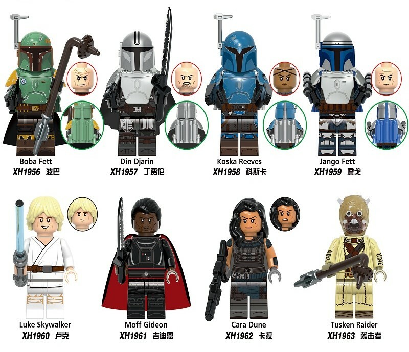 8 PCS / LOT Various Star Wars Minifigures Including The Mandalorian, Boba Fett, And More X0343