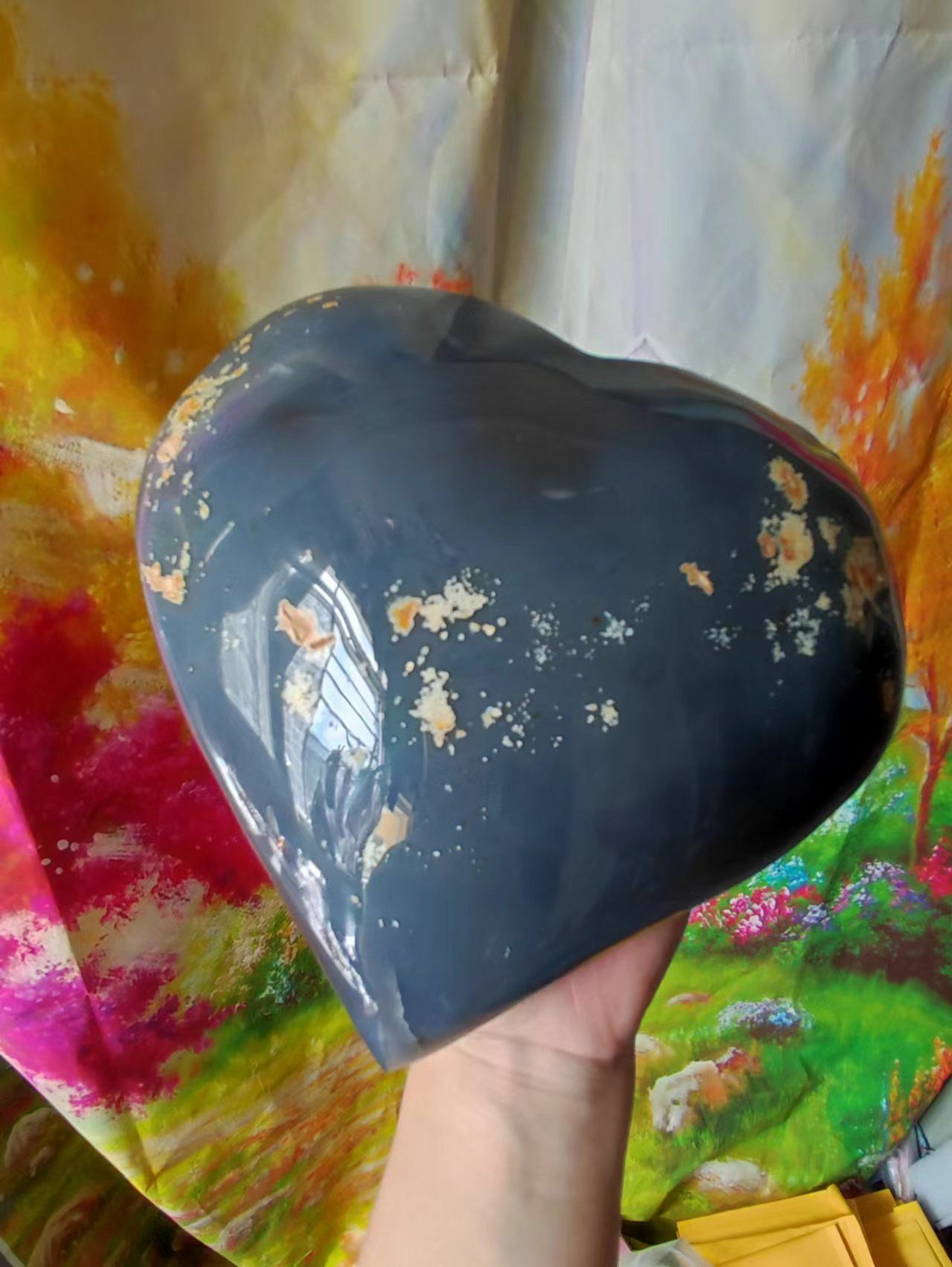 藍瑪瑙愛心聚寶盆