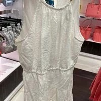 [S] MICHAEL KORS CHAIN NECK ORGANIC STRETCH DRESS,WHITE, JU2816F6F5-WHITE, FINAL SALE (SMK168)