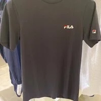 [S] FILA SMALL LINEAR SHORT SLEEVE T-SHIRT,BLACK, FS2RSE2111X-BLK (SFL81)