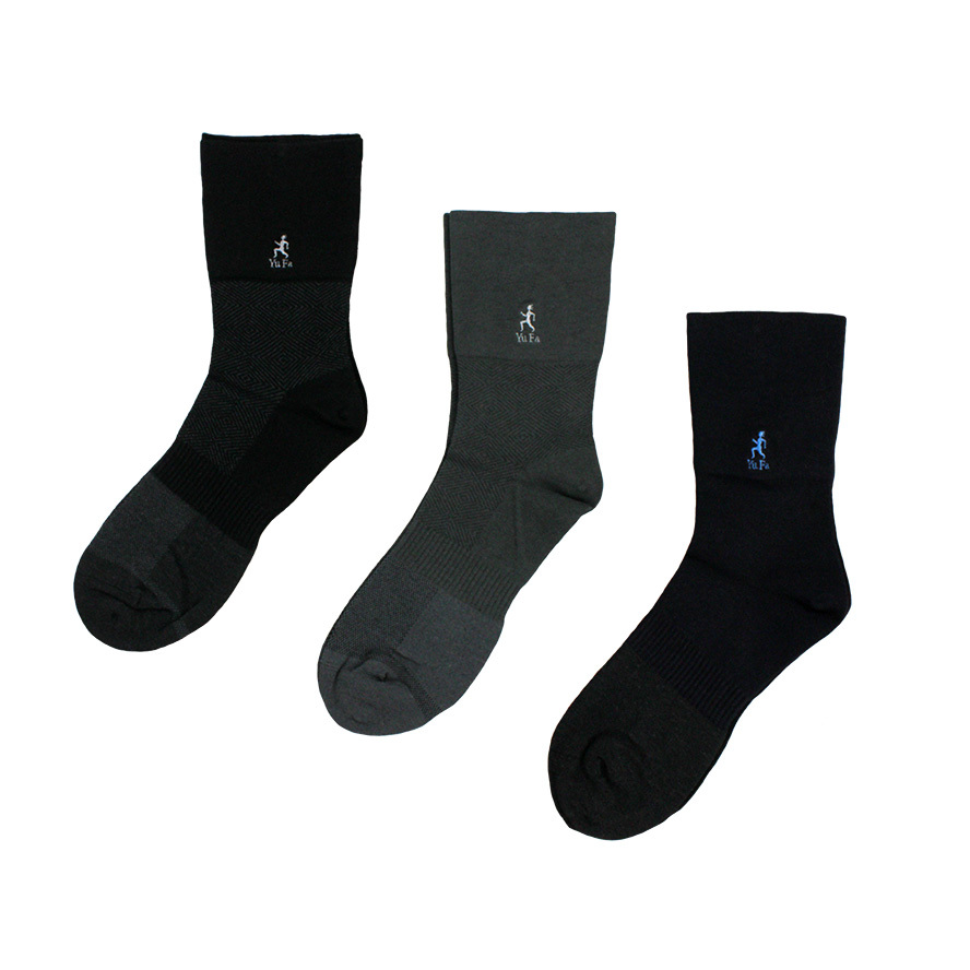 YUFA。LOGO刺繡。手工對目。銀纖維。奈米醋纖維。寬口襪8003
