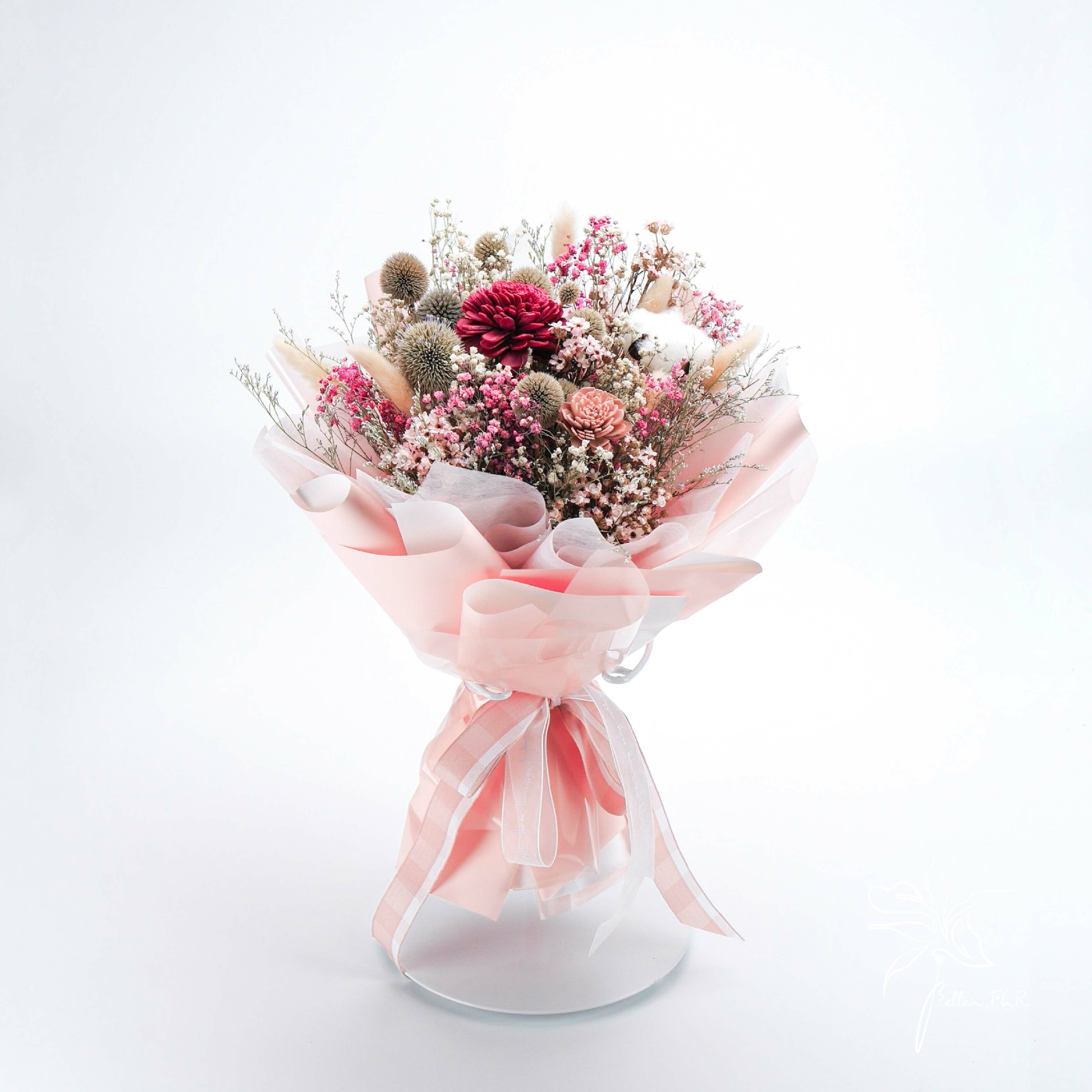【粉色少女心】小型乾燥花束