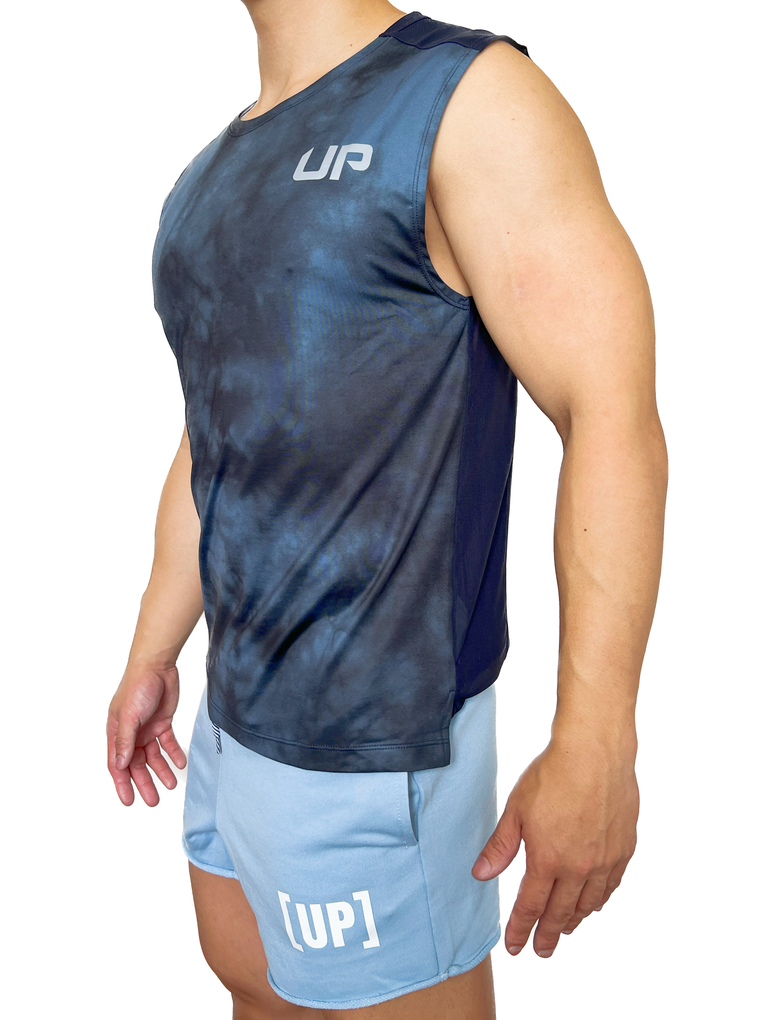 Indigo Tank 寬肩靛藍染色背心