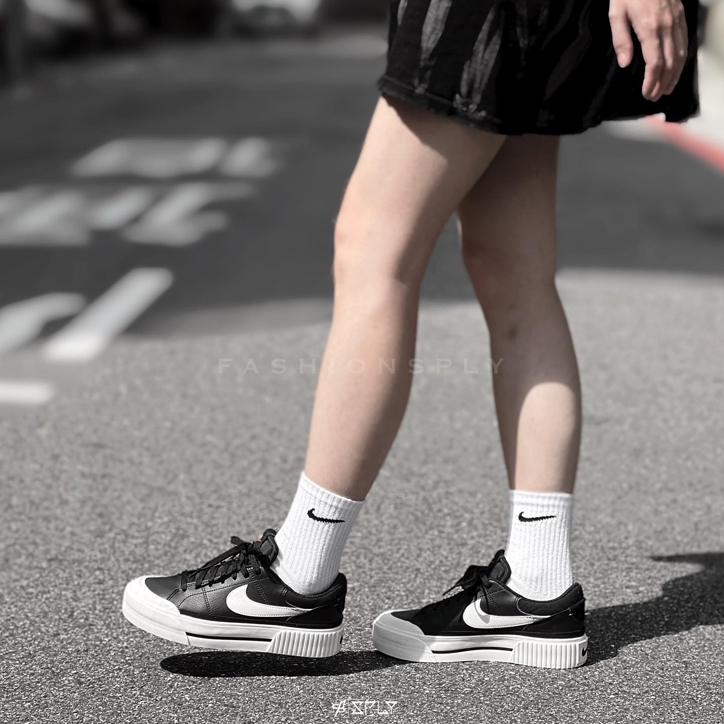 Nike Court Legacy Lift 厚底 黑白 DM7590-001