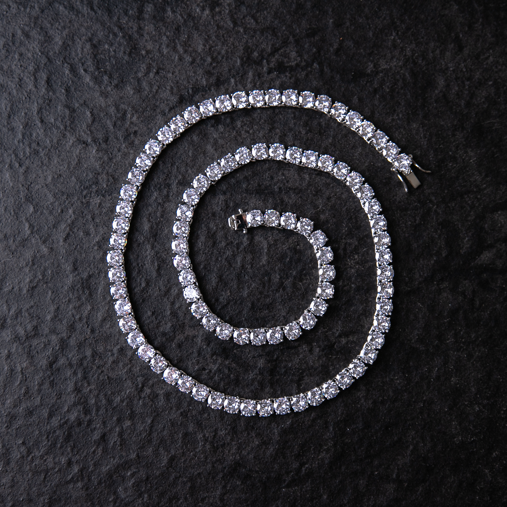 銀色5MM TENNIS項鍊l 2p吋