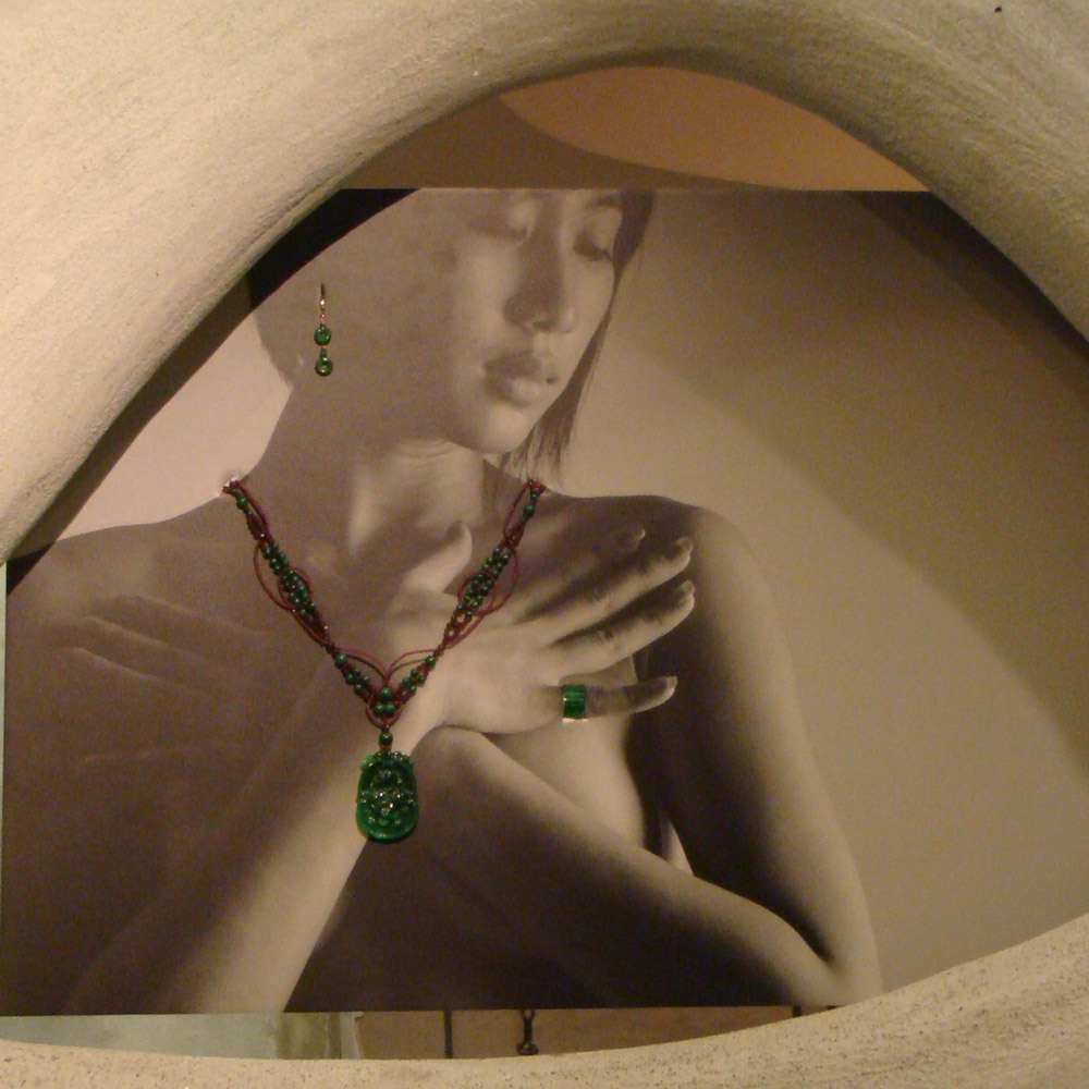 天然老坑綠翡翠項鍊-耳環-戒指