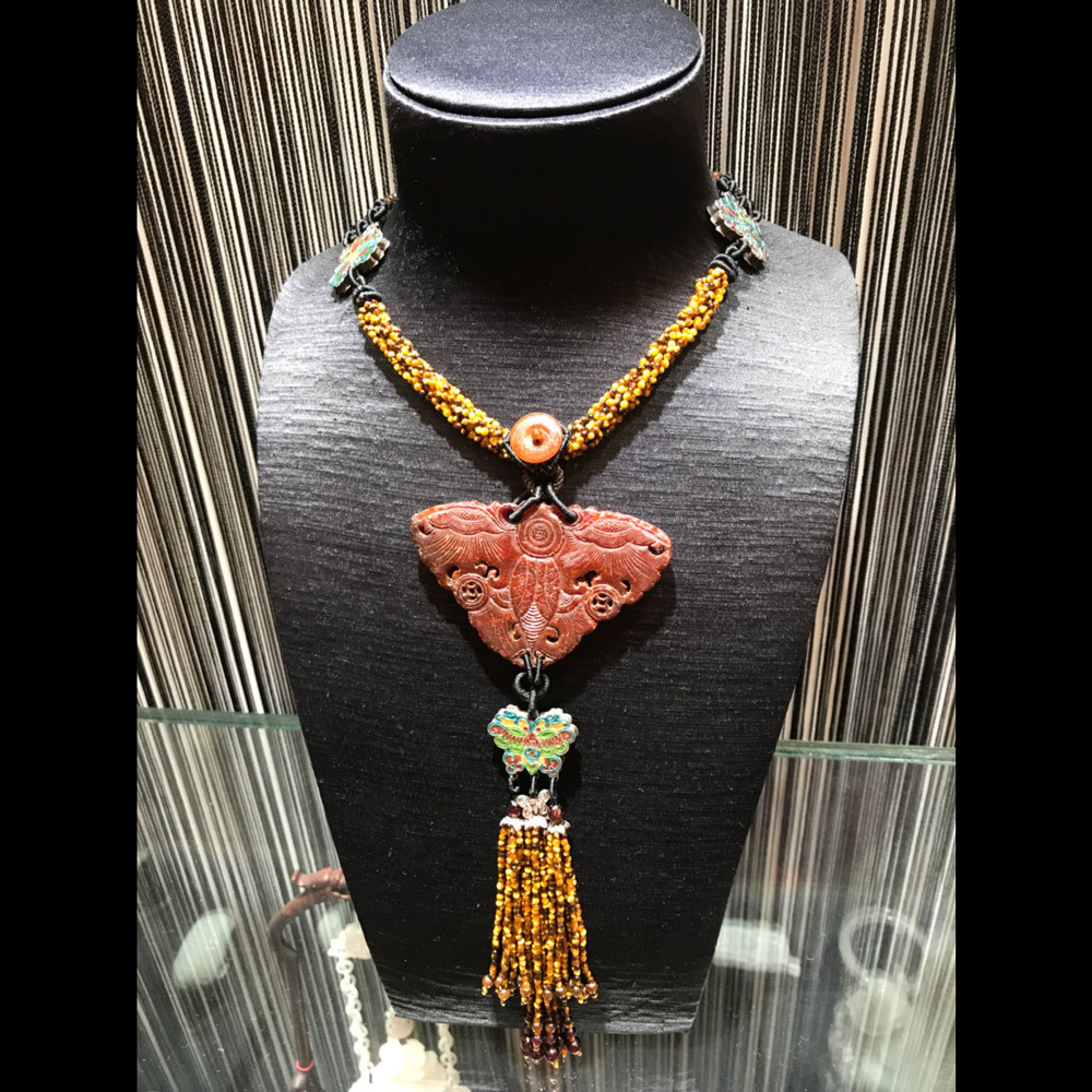 天然紅珊瑚+金瑪瑙-項鍊