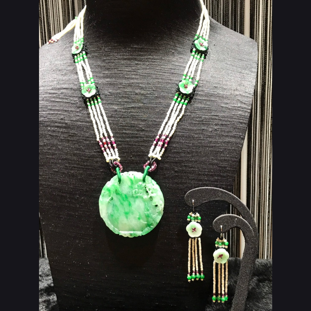 歲寒三友天然翡翠項鍊