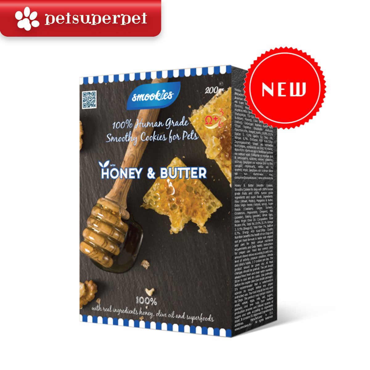 Smookies - 蜂蜜&牛油味寵物曲奇餅 200g  (該產品主要為狗零食)