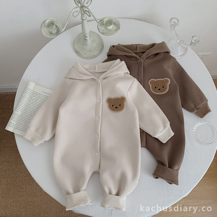 little bear hooded romper