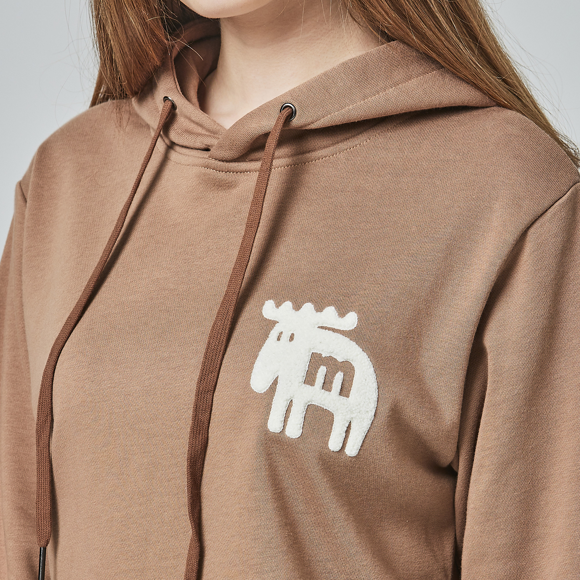 moz 瑞典 毛巾綉駝鹿帽T-巧克力奶(亞洲版)男女共款