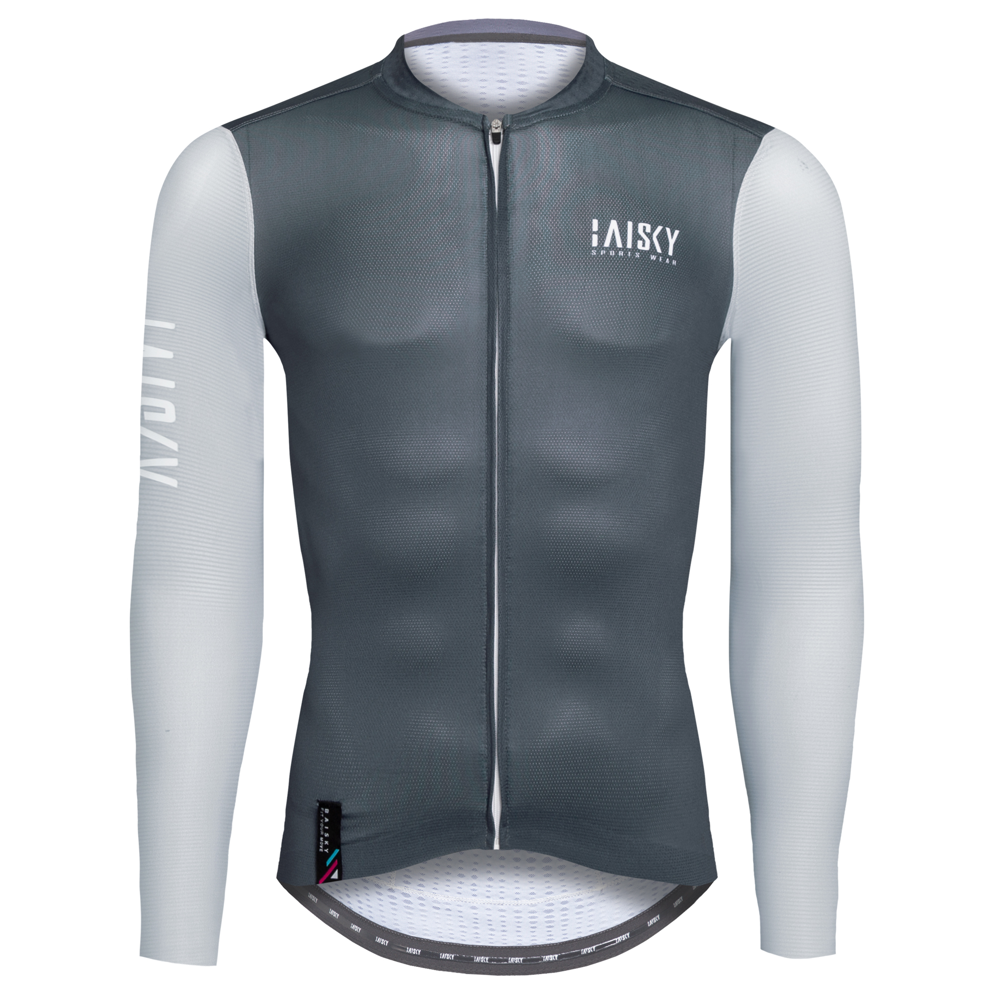 男款空力薄款長車衣 對比 灰