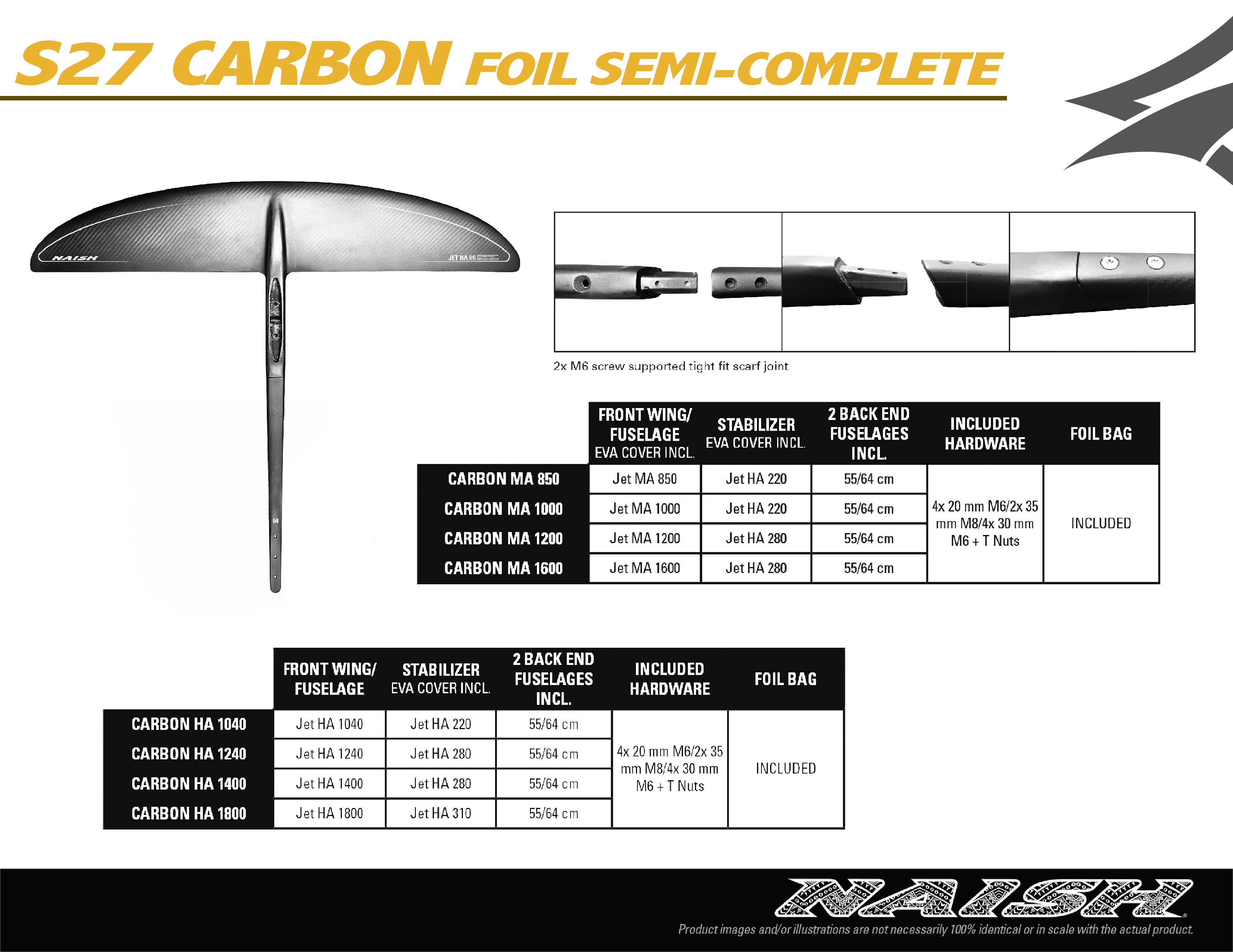 テレビで話題】 新品未使用 S27 Naish Carbon 35 Foil Mast 85cm