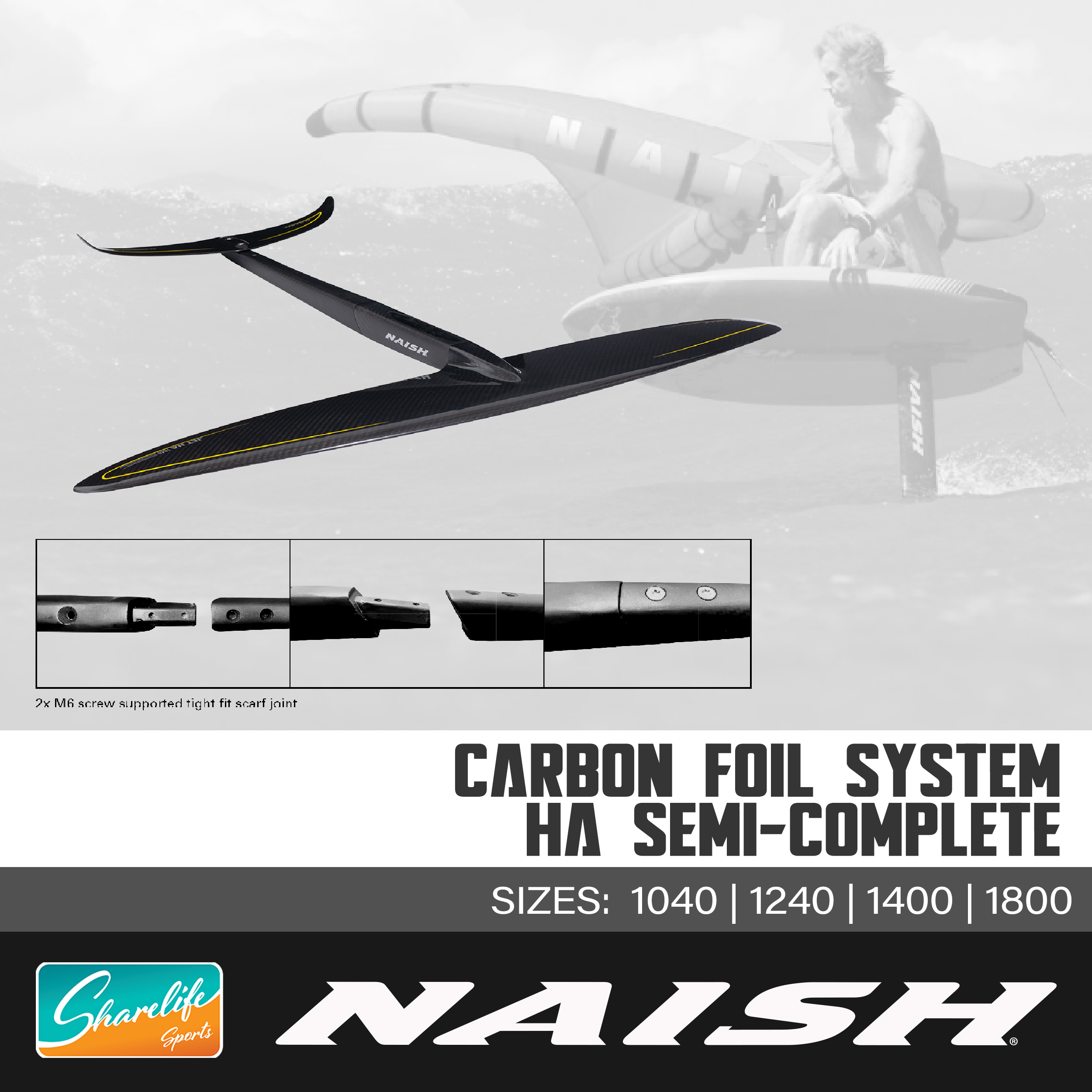 s27 Naish carbon-foil-system-ha-foil-semi-complete. JET