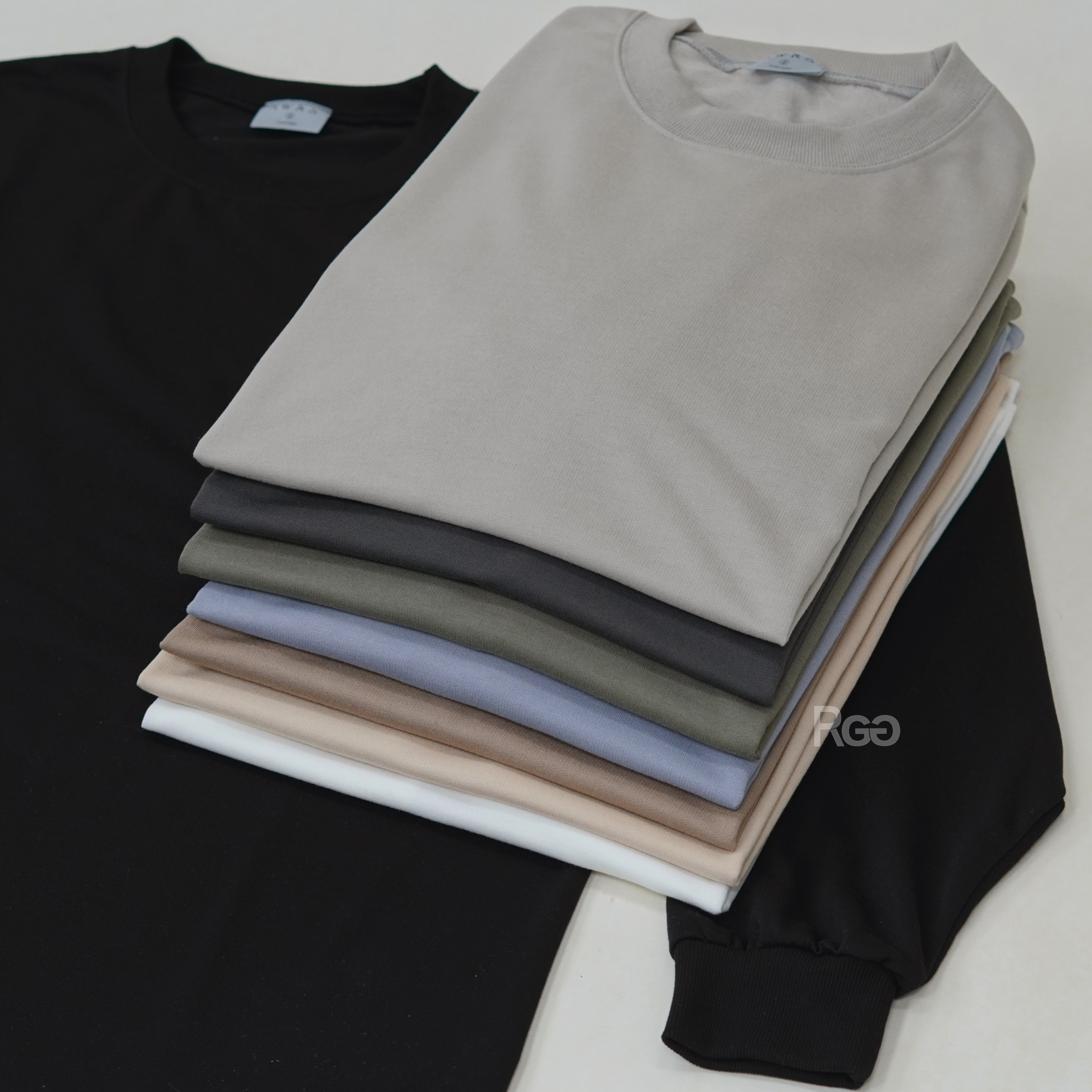 #1758 螺紋百搭素面薄長T