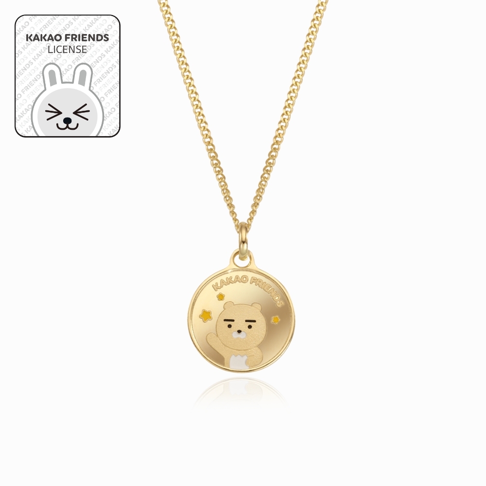 MiniGOLD x Kakao Friends [14K] Coin Kids Necklace NSHS4034 - RYAN