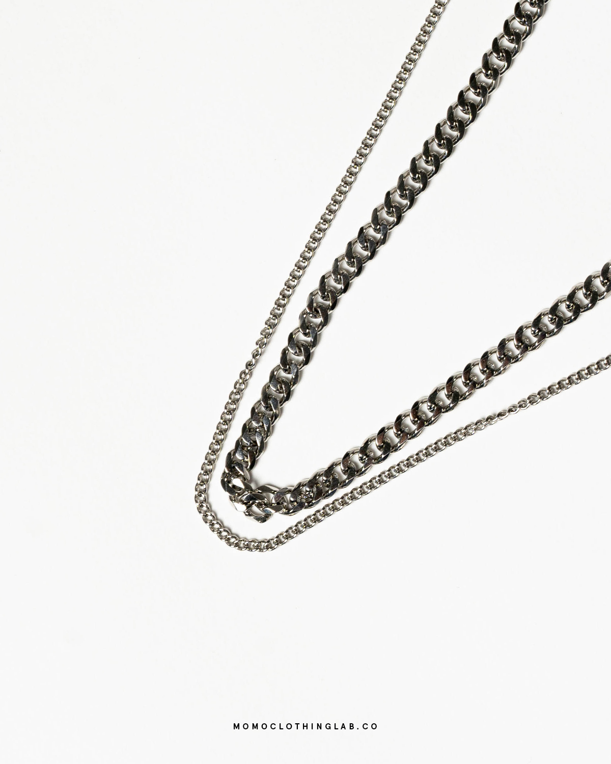 #現貨 (ACCN577) 鋼項鍊 雙層疊戴古巴項鍊