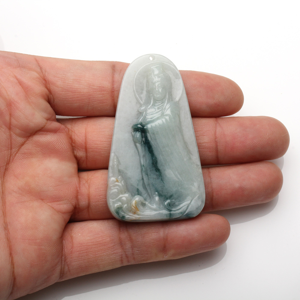 【雅紅珠寶】天然一抹綠翡翠項鍊-天上聖母-媽祖-N0319