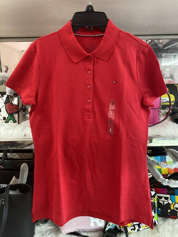[S] TOMMY HILFIGER REGULAR FIT ESSENTIAL STRETCH COTTON POLO,APPLE RED, 7695226-611 (STH41)