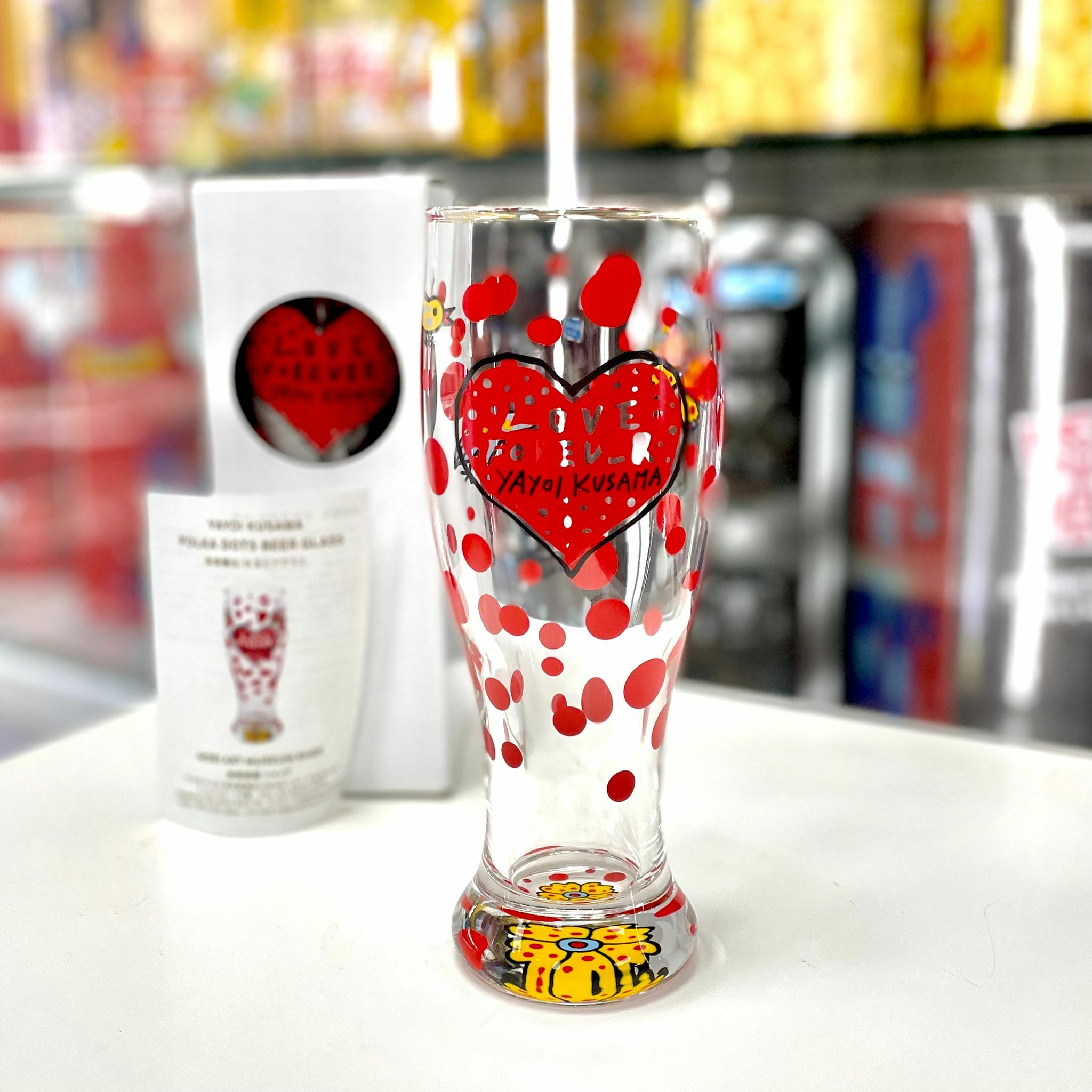 Yayoi Kusama Polka Dots Beer Glass - LOVE FOREVER RED