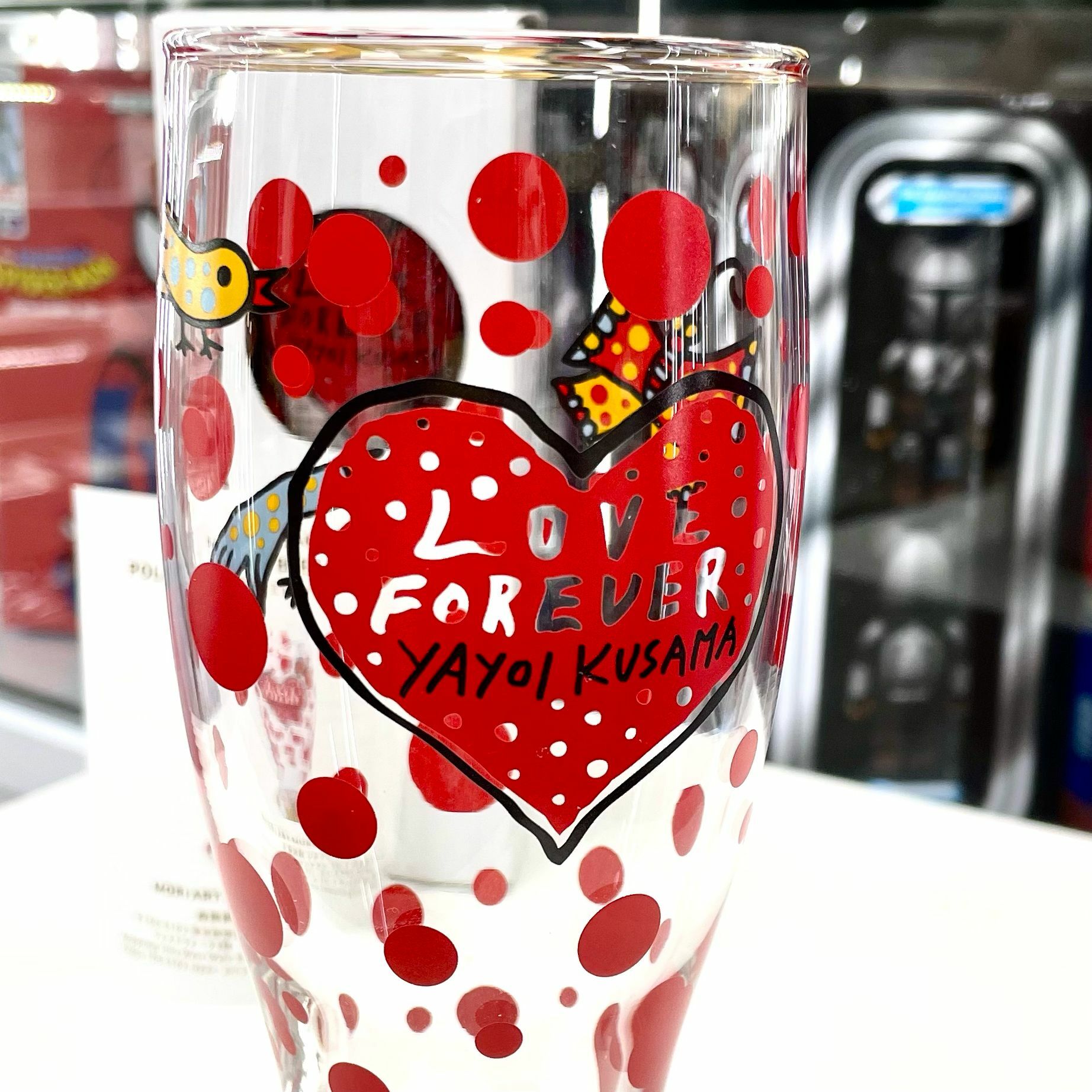 Yayoi Kusama Polka Dots Beer Glass - LOVE FOREVER RED