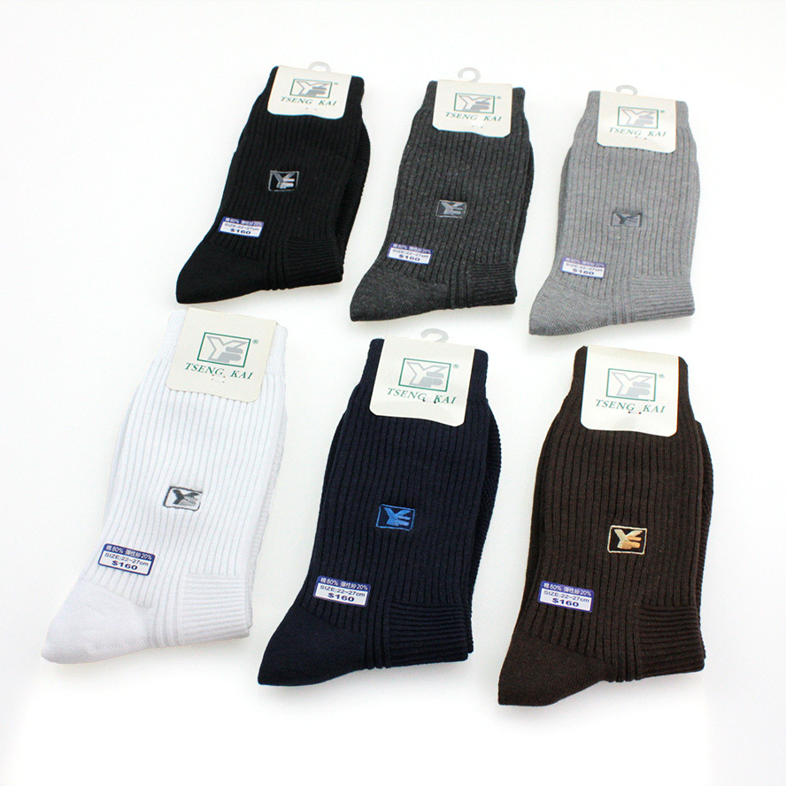 YUFA。LOGO刺繡。羅紋紳士襪。YF99