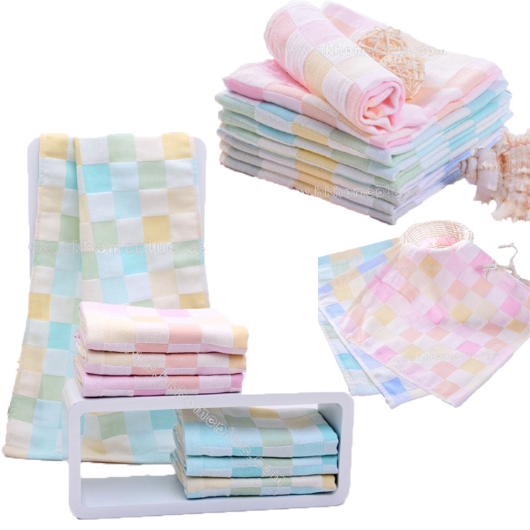 雙層紗布彩色格仔紗布巾 4520452