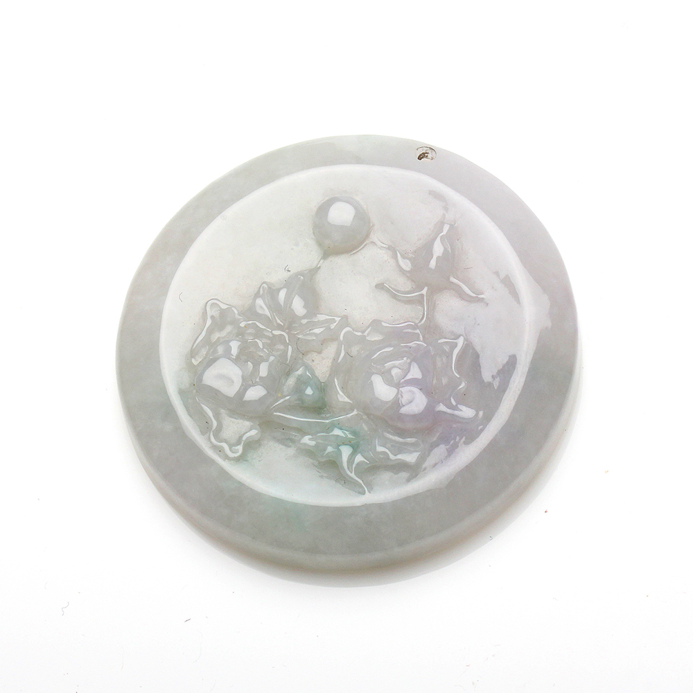 【雅紅珠寶】天然春帶彩翡翠項鍊-花開富貴-N0321