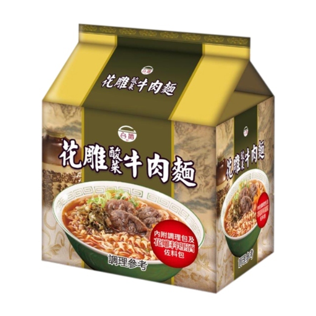 台酒泡麵花雕酸菜牛肉麵袋麵(3包/袋)