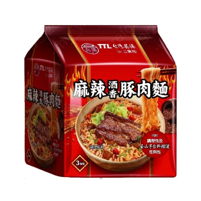 台酒泡麵 麻辣酒香豚肉袋麵(3包/袋)