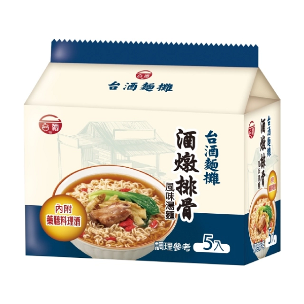 台酒泡麵 酒燉排骨風味湯袋麵 (5包/袋)