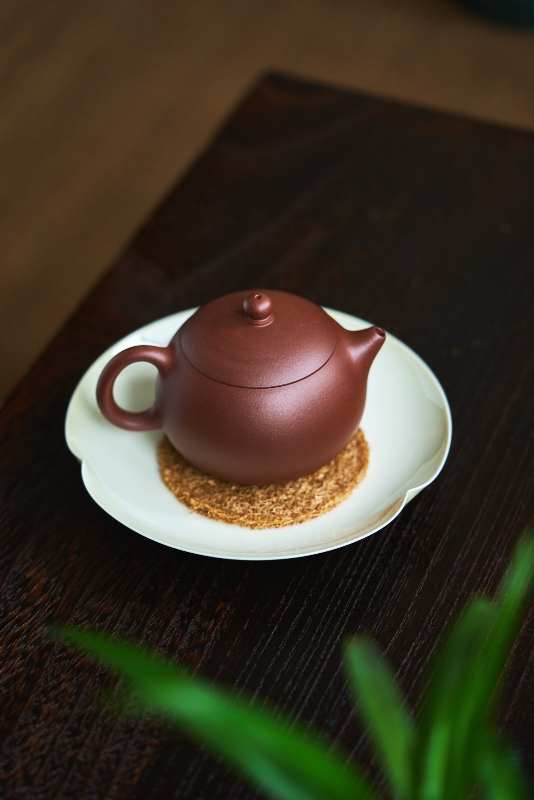 【西施】 --壺嘴翹起若撅著的櫻桃小口，彷彿撒嬌的小姑娘；壺身飽滿圓潤，看起來像是輕泛紅暈的粉潤臉頰