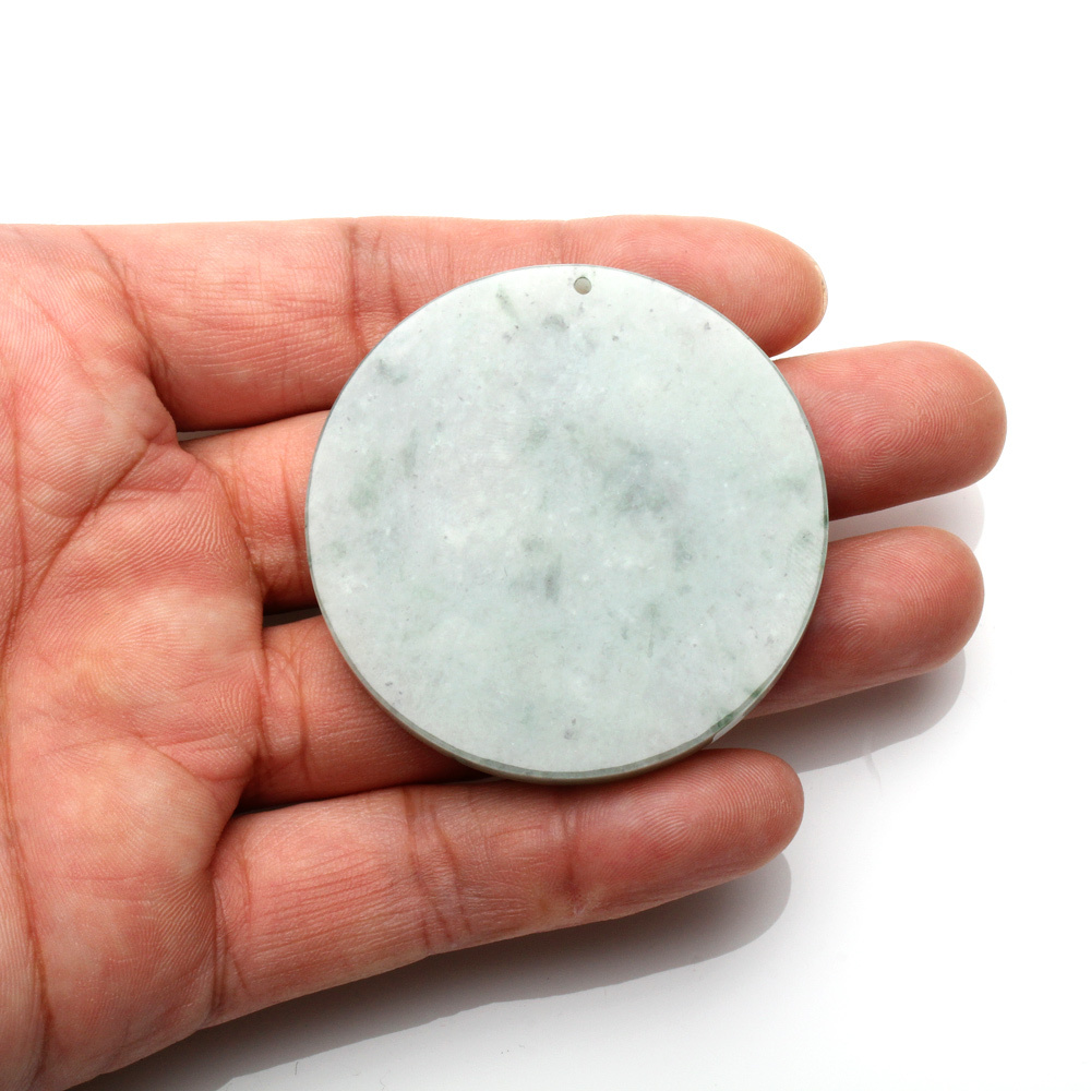 【雅紅珠寶】天然飄蘭花綠翡翠項鍊-平安無事牌-無事煩擾-N0324