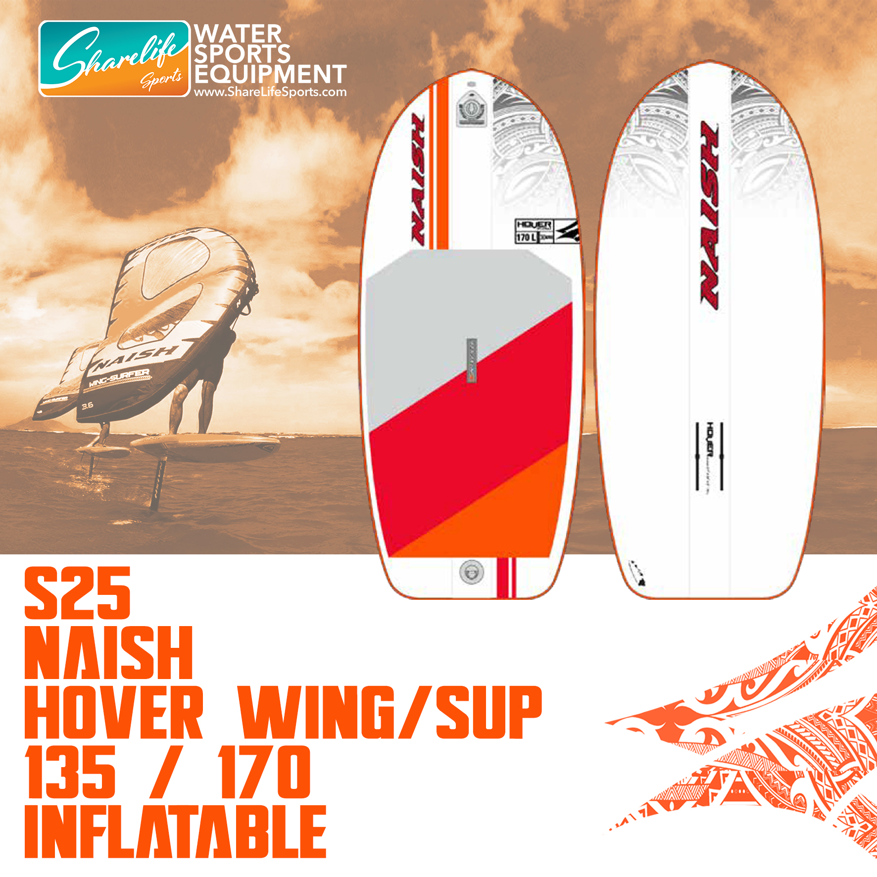 Board wing hover inflatable