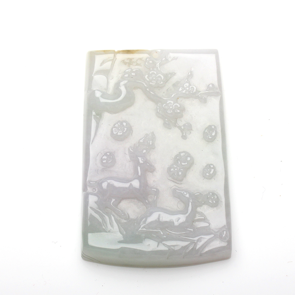 【雅紅珠寶】天然春帶彩翡翠項鍊-梅花鹿-一路有你-N0325