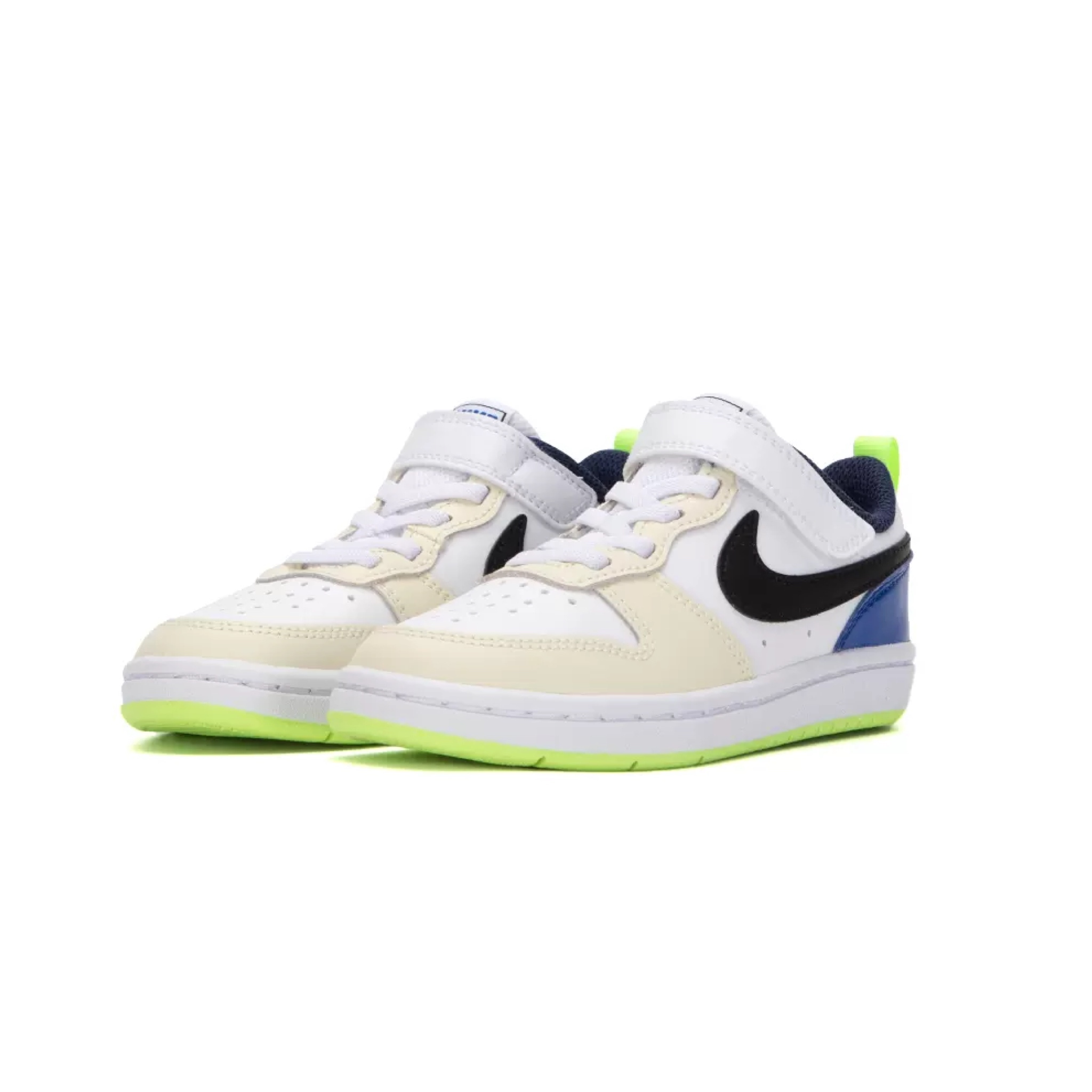 Nike Court Borough Low 童鞋 米黑籃 FB1880-101