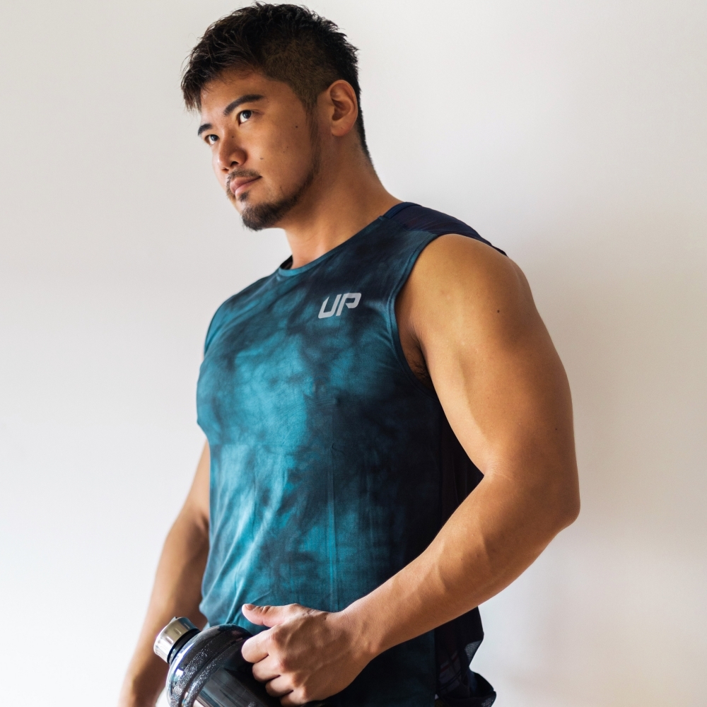 Indigo Tank 寬肩靛藍染色背心