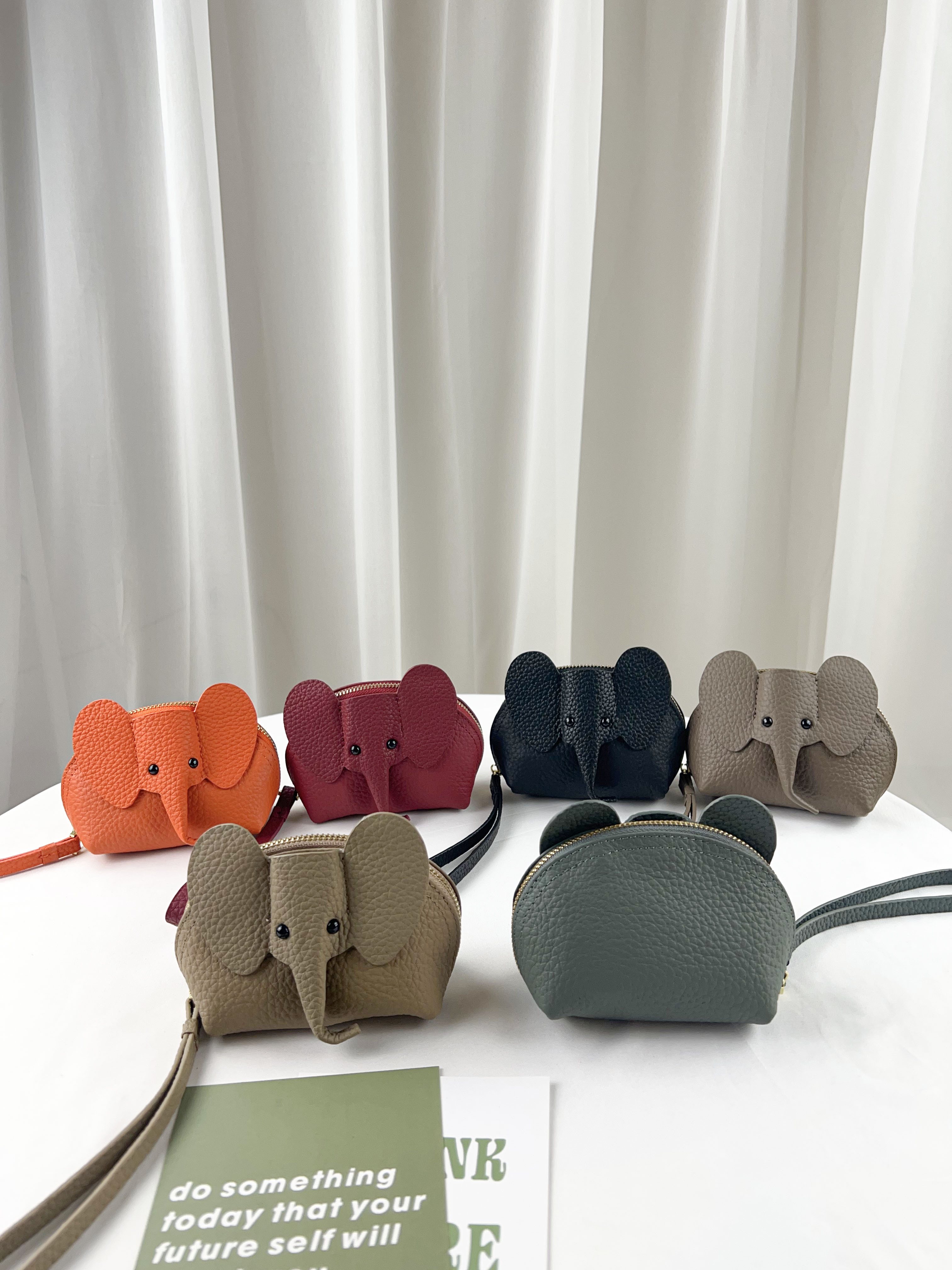 韓國大象真皮牛皮零錢包 #6289