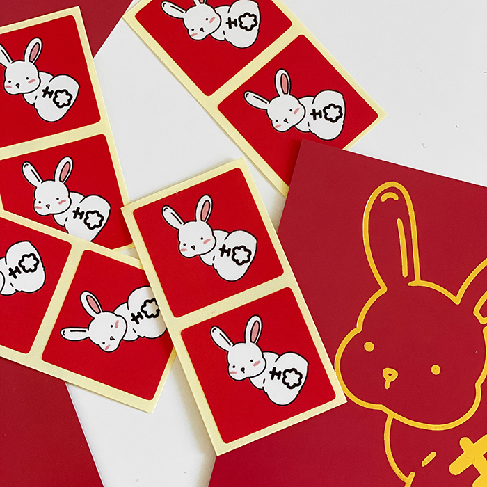 吉兔春聯小貼紙