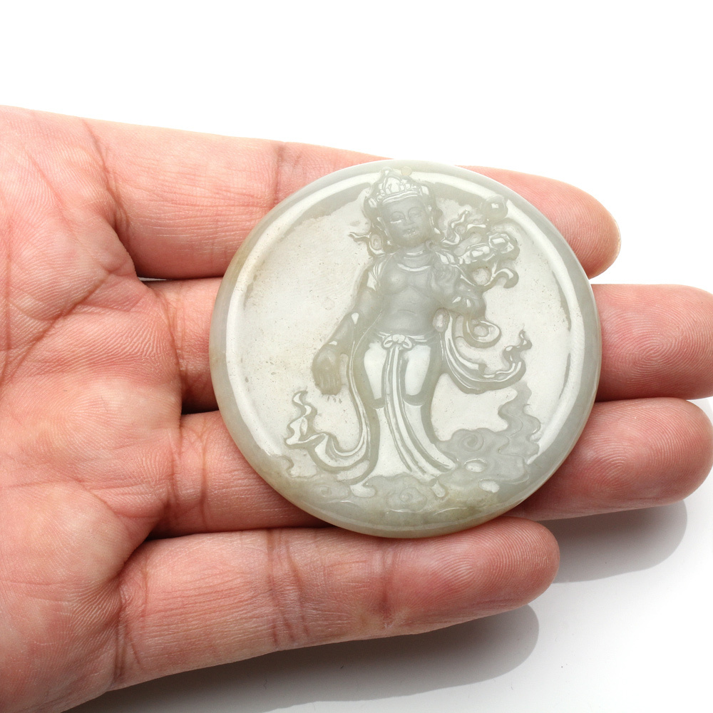 【雅紅珠寶】天然金黃翡翠項鍊-觀世音菩薩-普悲觀音-N0330