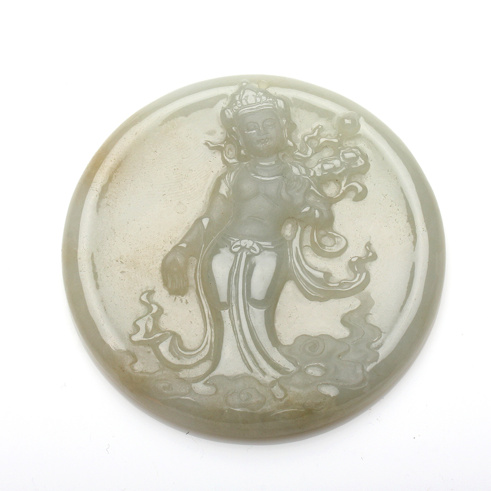 【雅紅珠寶】天然金黃翡翠項鍊-觀世音菩薩-普悲觀音-N0330