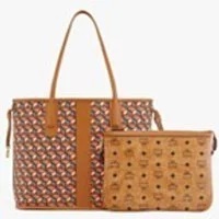 [S] MCM Reverseble Visetos Shopper Bag (Medium), Cognac, MWPCSVI01CO001 (SMCM18)