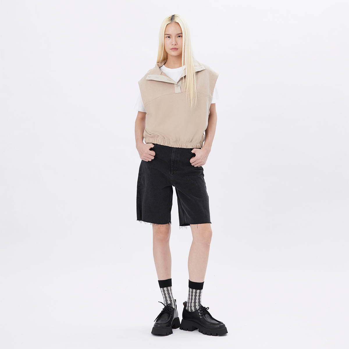 a-｜Sand 開領鈕扣背心