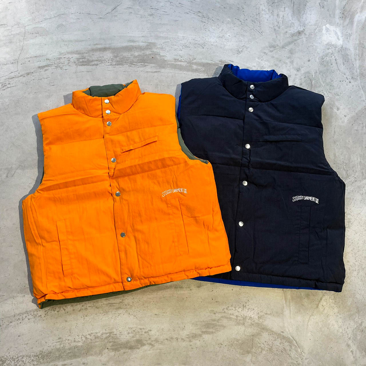 車庫服飾】STUSSY 22FA REV. DOWN WORKGEAR VEST 雙面穿尼龍鋪棉背心