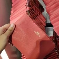 [S] COACH 58032 CSRN LEATHER CORNER ZIP,IM/WATERMELON, 195031680304 (SCO94)
