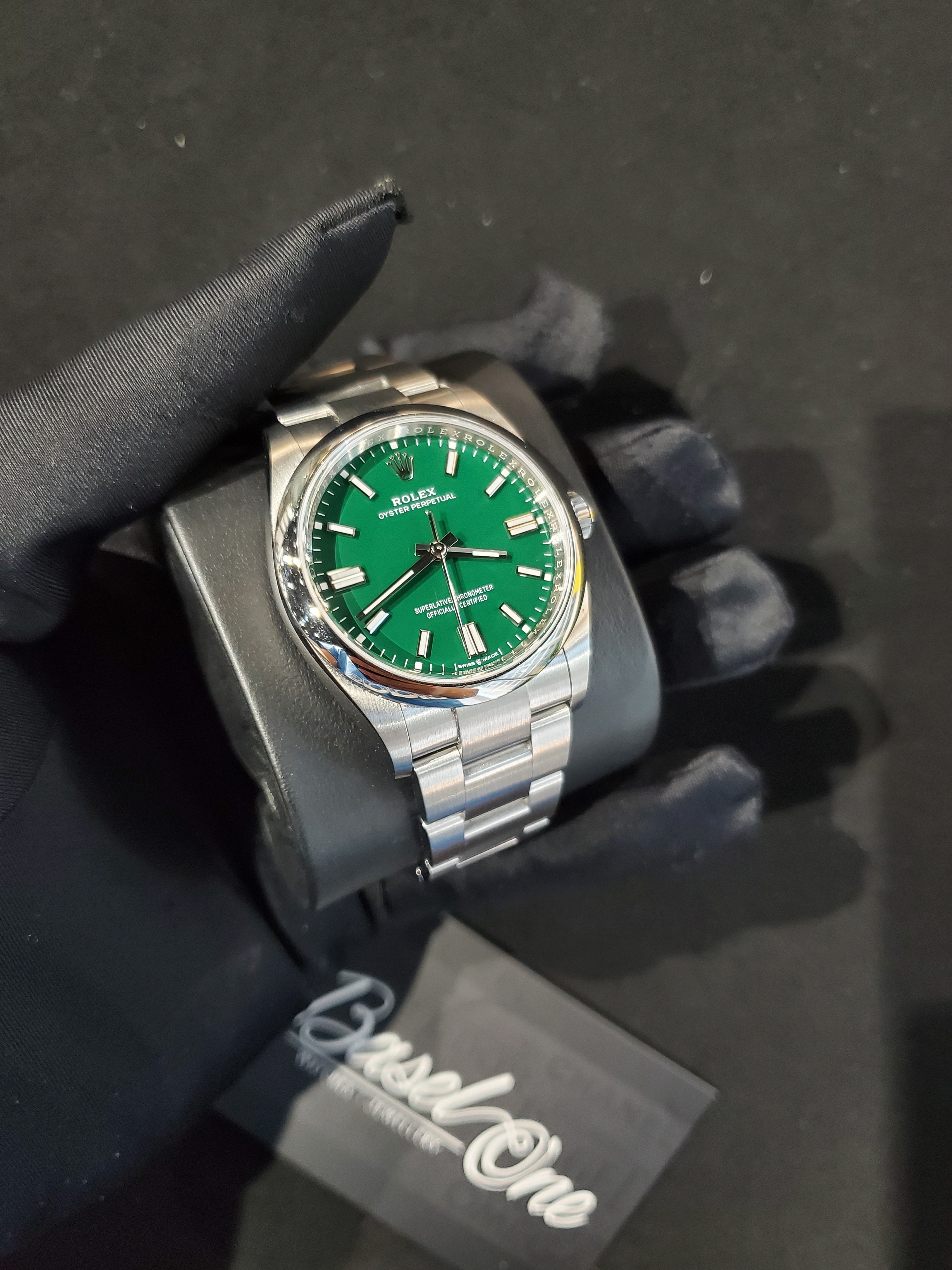 Discontinued BRAND NEW ROLEX 126000 OYSTER PERPETUAL 36 WITH A GREEN DIAL AND AN OYSTER BRACELET