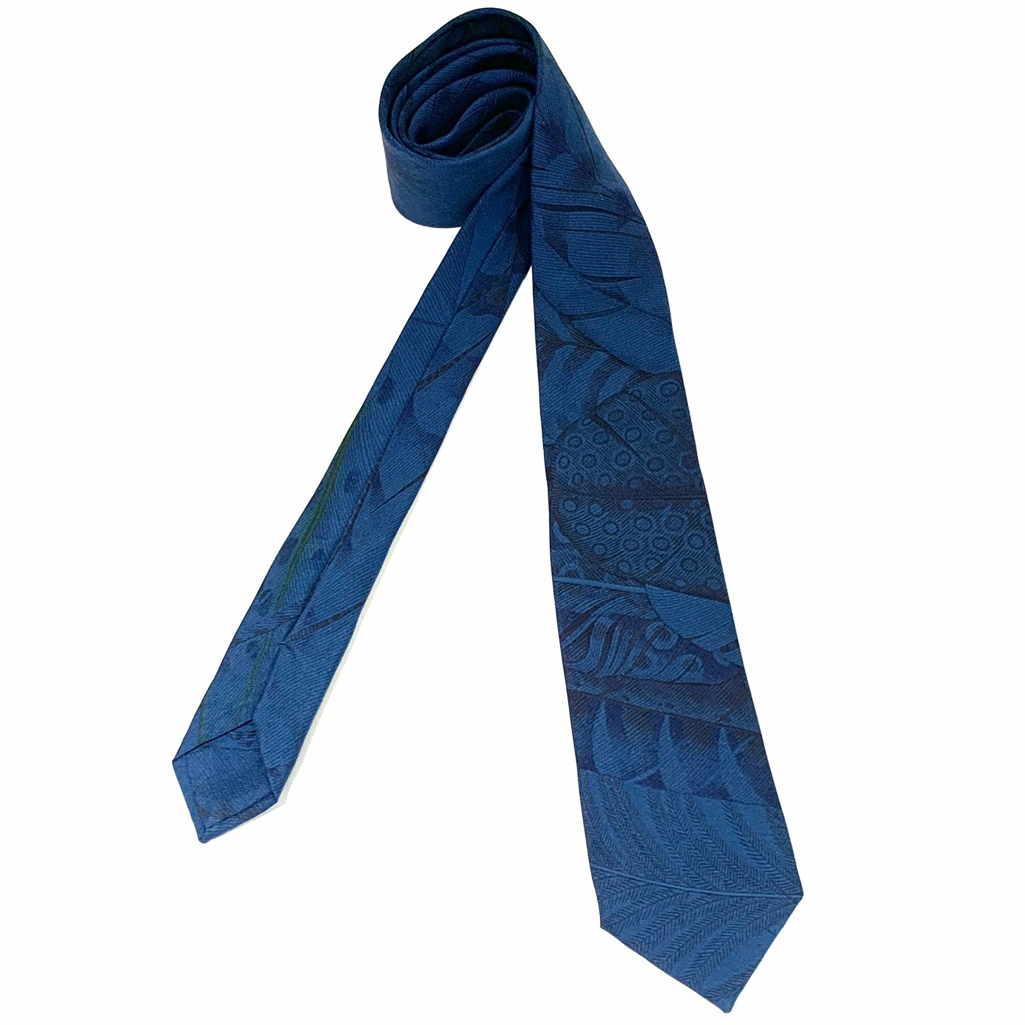 全新HERMES領呔  60 藍色真絲Tie 7 Faconnee Upside Down tie #BRAND NEW#香榭站正品