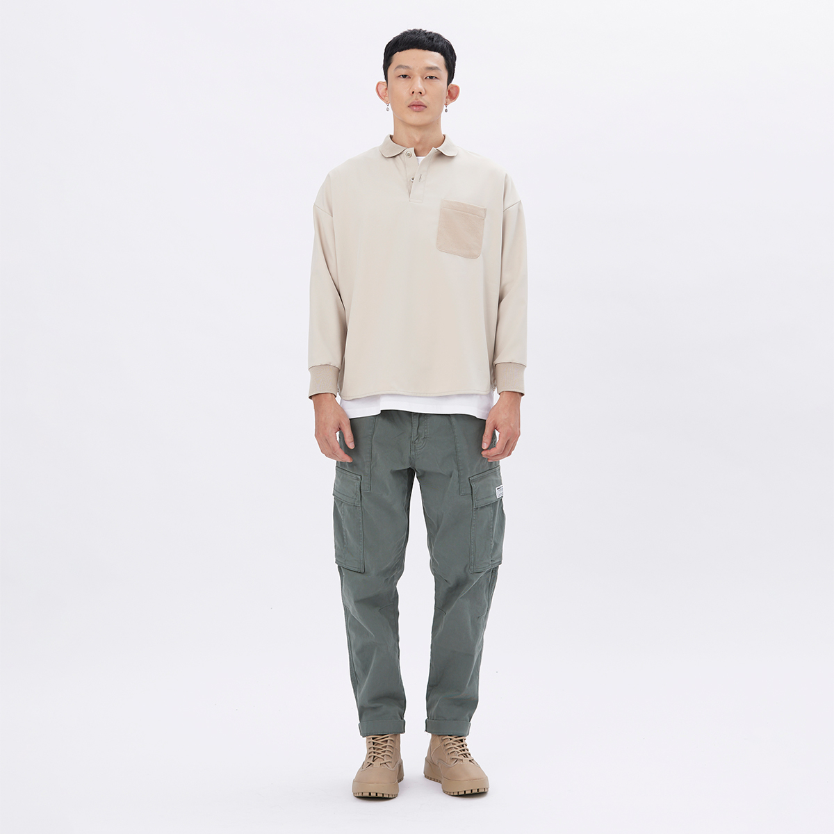 a-｜Hill 落肩口袋長袖