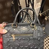 [S] COACH CC944 SIGNATURE LEATHER MN RWN CROSSBODY BAG,IM/BLACK, 195031689765 (SCO109)