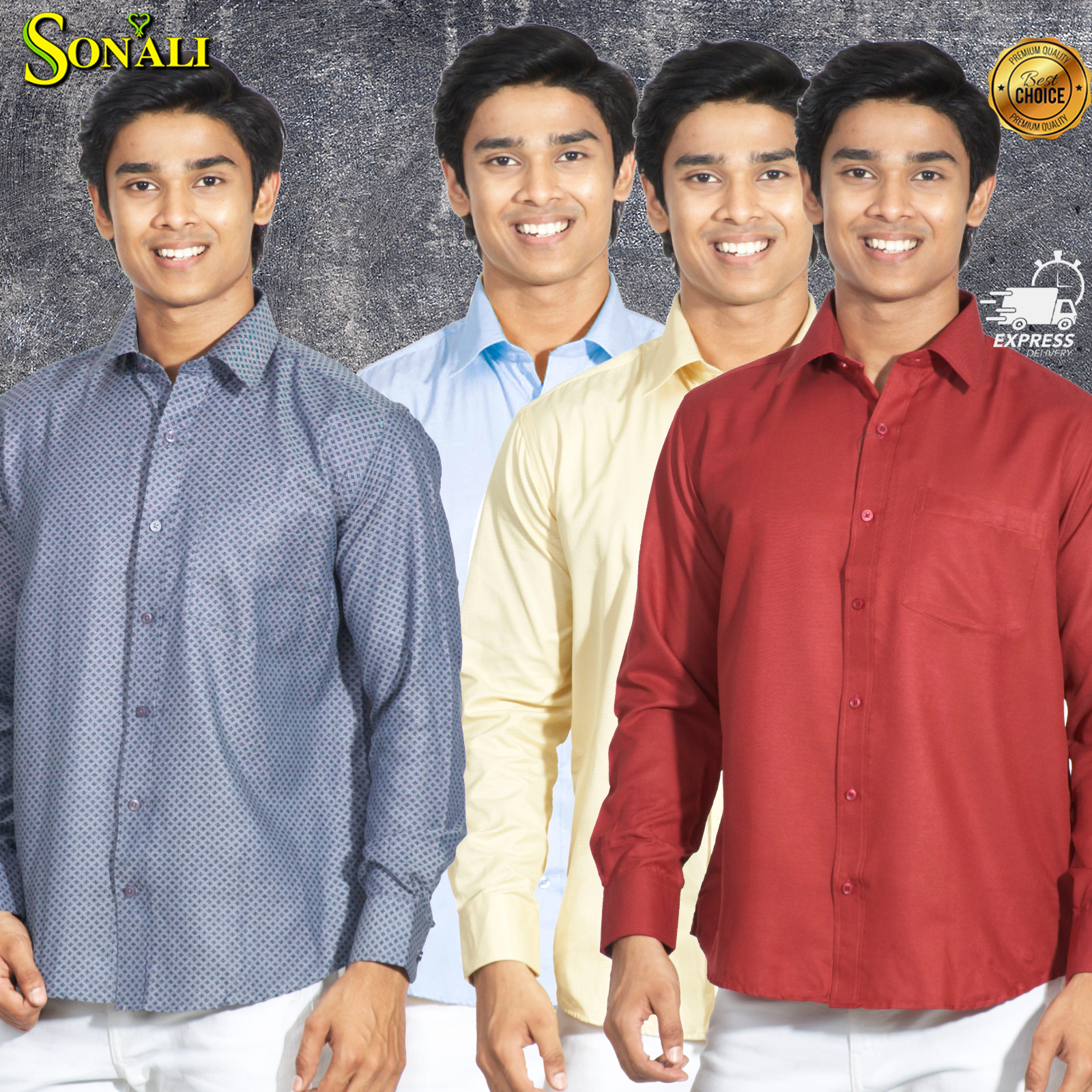 Sonali Premier Quality Men's Full Sleeve Shirt Collections (Style and Color - Refer Images)